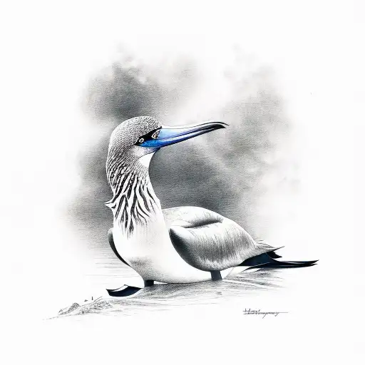 blue footed booby tattoo design idea