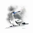 blue footed booby tattoo design idea