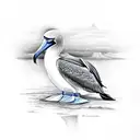 blue footed booby tattoo design idea