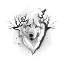 blind animals heart broken tattoo design idea