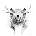 blind animals heart broken tattoo design idea