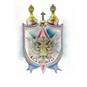 Russian orthodox bible with battle tattoo design idea