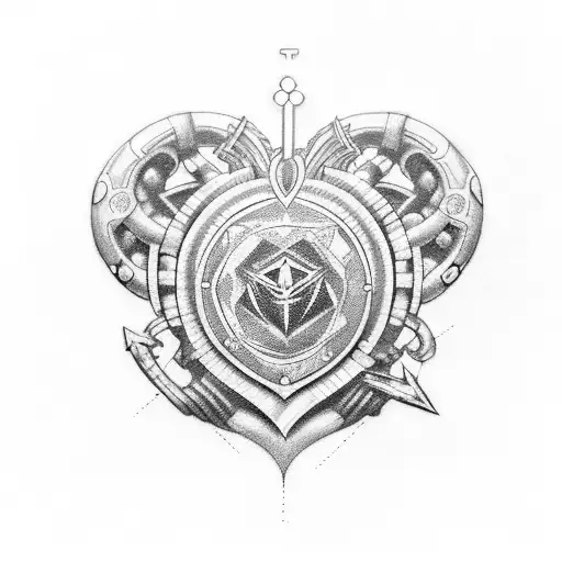 neotribal y2k cybersigilism claddagh heart tattoo design idea