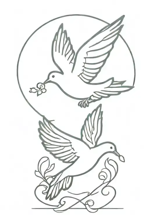 dove and heart memorial tattoo tattoo design idea
