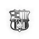 FC Barcelona logo with champions league trophy and laliga trophy and some players tattoo design idea