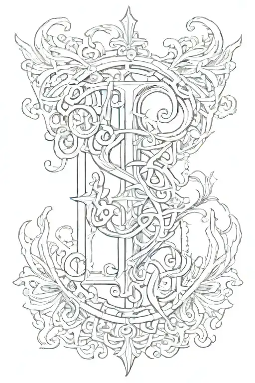 "let the glory of the world pass away" gothic letter tattoo design idea