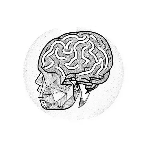 overthinking, heart and brain tattoo design idea