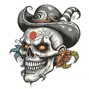 scary clown skull tattoo design idea
