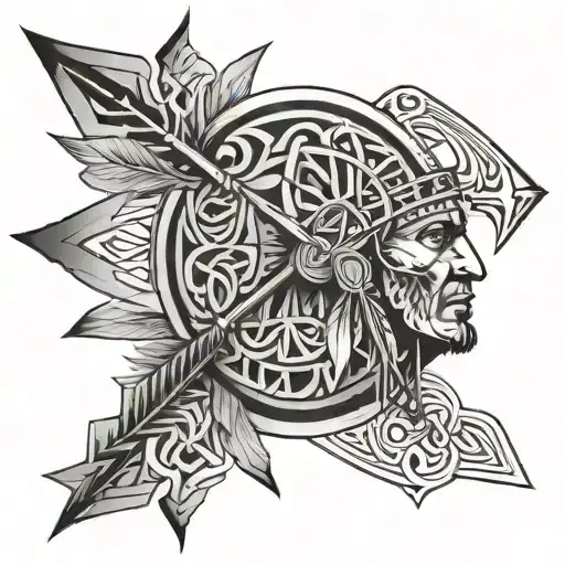 native american arrow with celtic knot  arrrow head  tattoo design idea