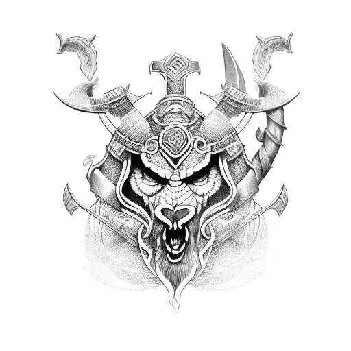 Viking, Skorpion, stelth tattoo design idea