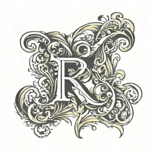 letter R N letter together tattoo design idea