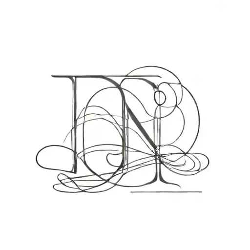 letter R N letter together tattoo design idea