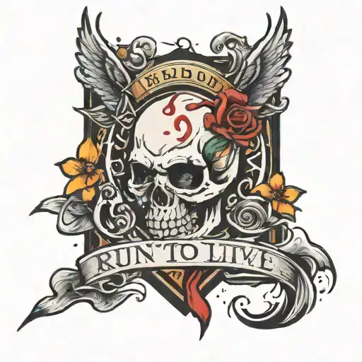run to live tattoo design idea
