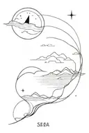 Sea, distance tattoo design idea