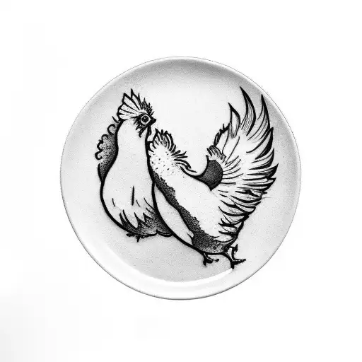 Teacher holding a plate of chicken wings tattoo design idea
