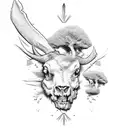 Bone in buffalo wing drum tattoo design idea