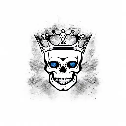 King's Crown aries skull tattoo design idea