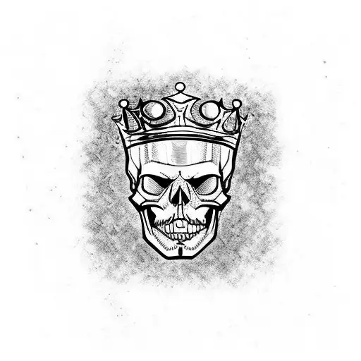 King's Crown aries skull tattoo design idea