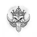 aries Crown skull tattoo design idea