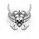 aries Crown skull tattoo design idea