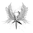 A pair of scissors with wings, symbolizing the freedom to explore the world tattoo design idea