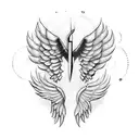 A pair of scissors with wings, symbolizing the freedom to explore the world tattoo design idea