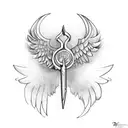 A pair of scissors with wings, symbolizing the freedom to explore the world tattoo design idea