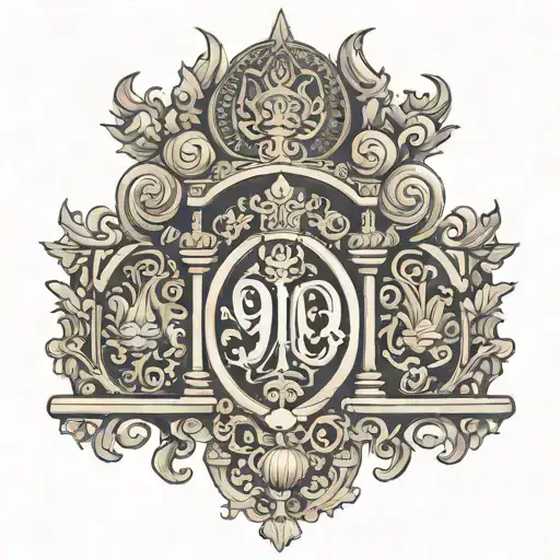 Bali gates with the number 1900 tattoo design idea