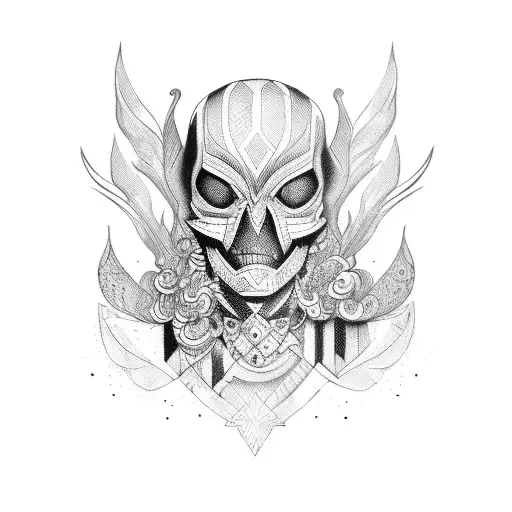 harlequin tattoo design idea