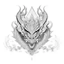 dragon with Khmer protection spells  tattoo design idea
