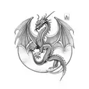 dragon with Khmer protection spells  tattoo design idea