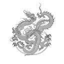 dragon with Khmer protection spells  tattoo design idea