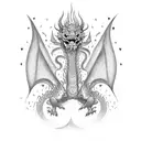 Khmer dragon  tattoo design idea