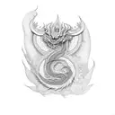 Khmer dragon  tattoo design idea