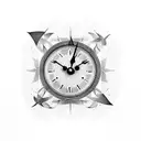 old school clock with latitude and longitude  tattoo design idea