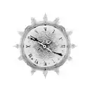 old school clock with latitude and longitude  tattoo design idea