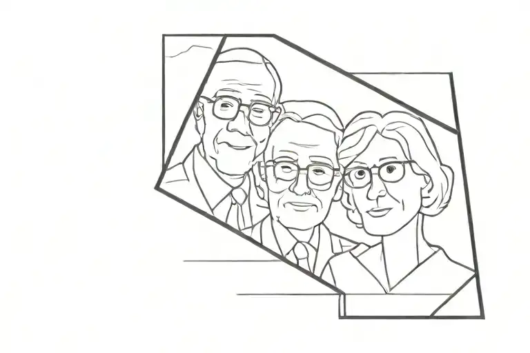 My grandparents in a rectangle frame tattoo design idea