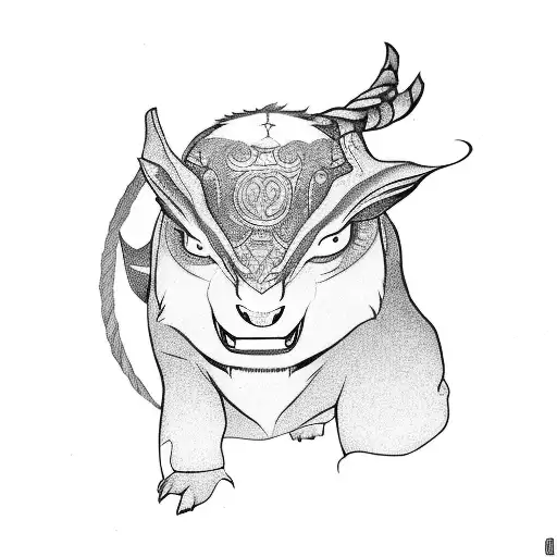 Avatar the Airbenders friend Appa tattoo design idea