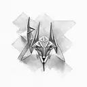 grulla de origami tattoo design idea