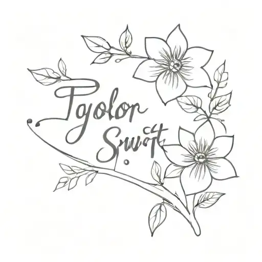 floral book taylor swift lyrics tattoo design idea