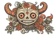 voodoo doll evil tattoo design idea