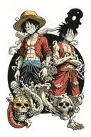 one piece Luffy and ace   tattoo design idea