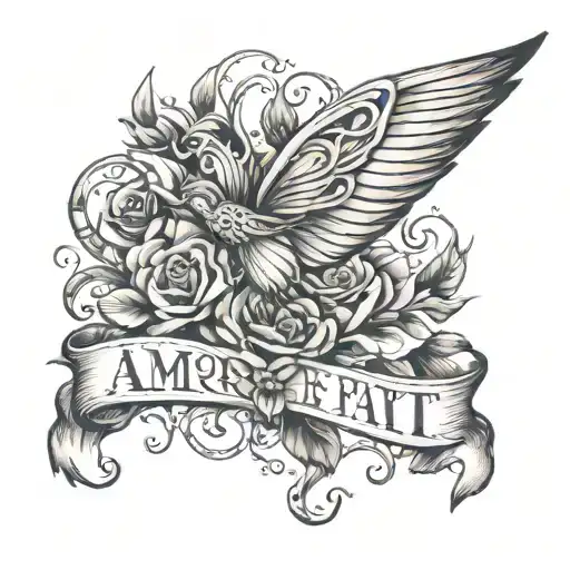 amore fati written tattoo design idea
