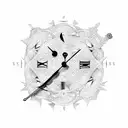 a clock with a sword went through it in the middle from the top tattoo design idea