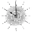 a clock with a sword went through it in the middle from the top tattoo design idea