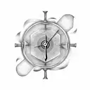 a clock with a sword went through it in the middle from the top tattoo design idea