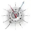 a clock with a sword went through it in the middle from the top tattoo design idea