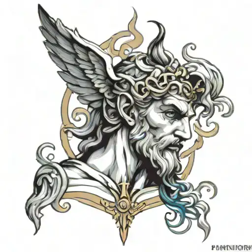 Greek god kairos tattoo design idea