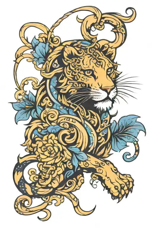leo zodiac sign tattoo design idea