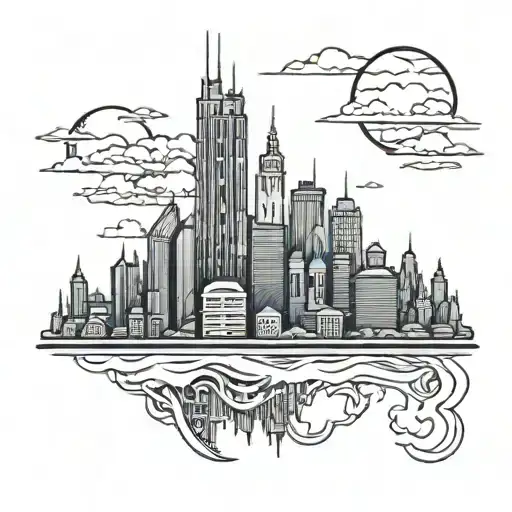  skyline gotham city tattoo design idea
